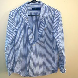 Small Ralph Lauren blue striped dress shirt
